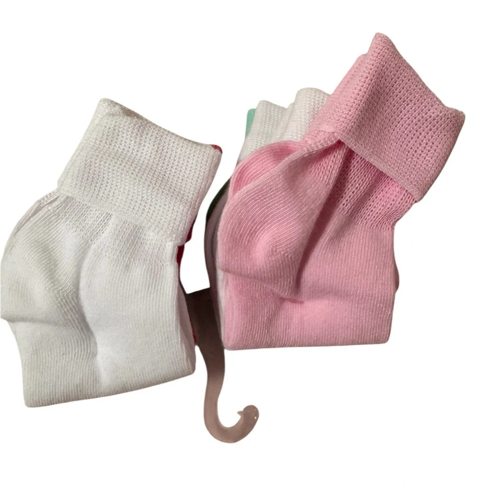 10 Pairs Girls Toddler Socks White Multi Color Approx Size: 3T-5T NWOT